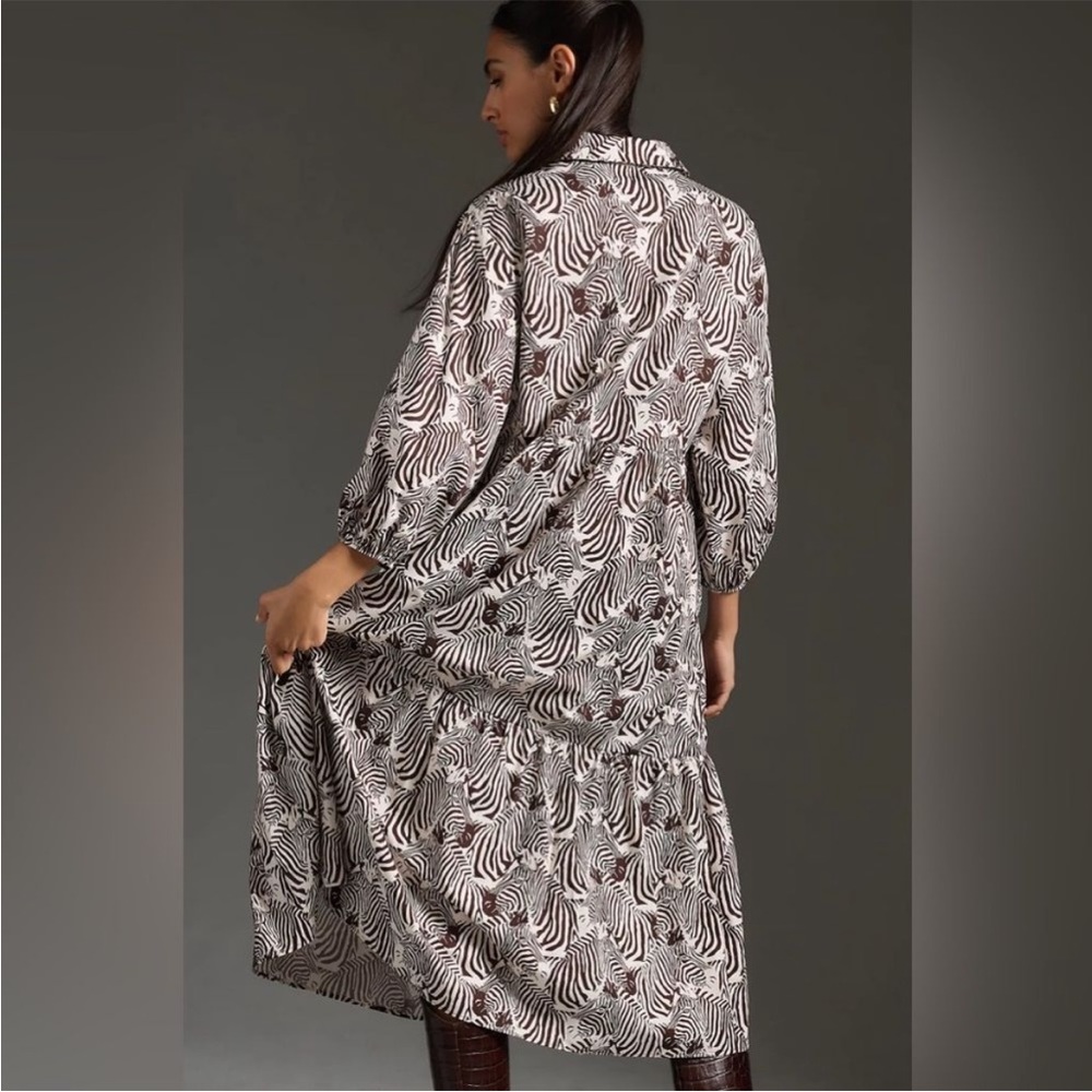 *NWT* ANTHROPOLOGIE THE BETTINA TIERED SHIRT DRESS BY MAEVE - Picture 3 of 7